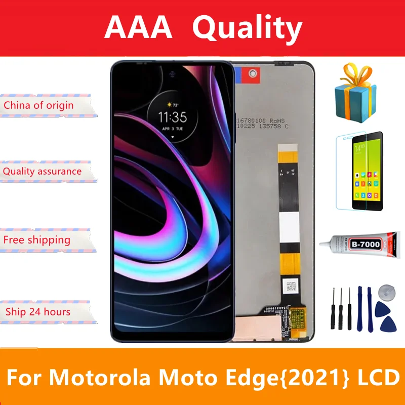 

6.8"; Original For Motorola Moto Edge (2021) LCD Display touch panel Digitizer Assembly Replacement For Moto edge 2021 Screen