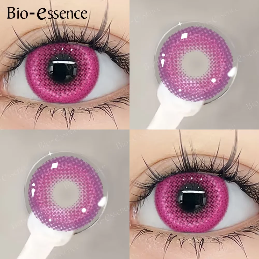 Bio-essence 1 Paar koreanische Linsen, beliebte Farbkontaktlinsen, modische Y2K-Linsen, koreanische Linsen, rosa Linsen für Cosplay