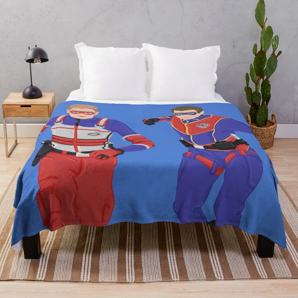 

Captain Man And Kid Danger - Heroic Digital Fluffy Warm Cozy Chunky Knit Bestie Sherpa Cheap Throw Blankets