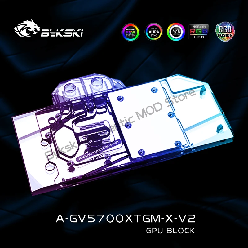 Bykski A-GV5700XTGM-X-V2, водяной блок GPU для видеокарты Gigabyte RX5700XT GAMING OC 8G, радиатор охлаждения VGA