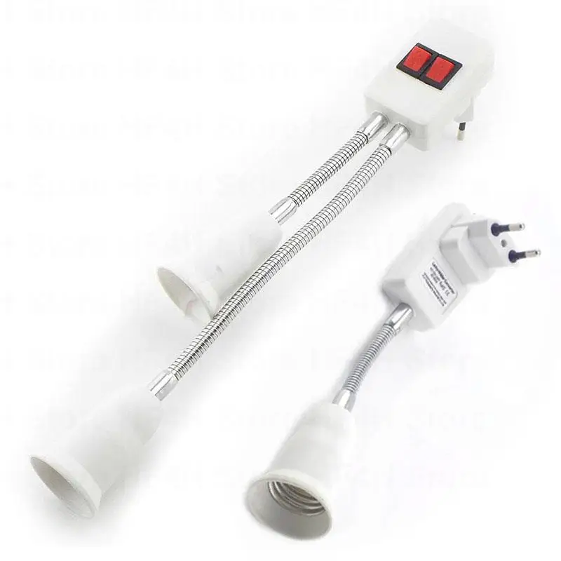 

Led light dual E27 Lamp Bulb Bases Socket power Holder Adapter Converter Switch Adaptor AC 110-220V Flexible EU US plug B4