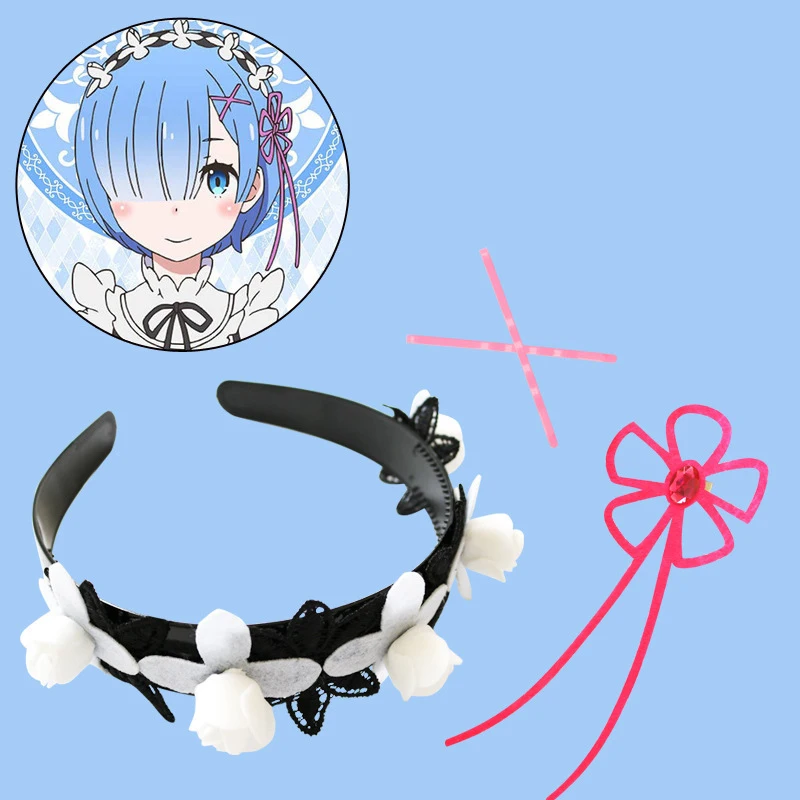 

Re:Life in a different world from zero Headband Hairpin Anime Cosplay Ram Rem Headwear Hairwear Accessories Jewelry Friends Gift