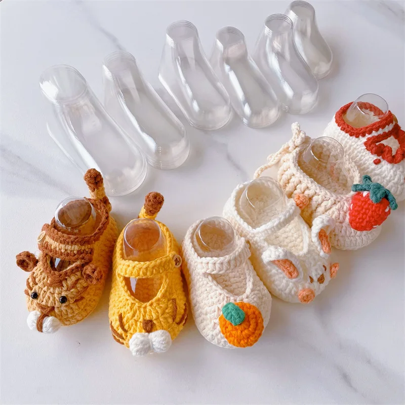 10Pcs Clear Plastic Baby Feet Display Baby Booties Shoes Socks Showcase Shoes Socks Clear Plastic PVC 2022