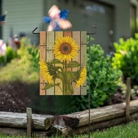 sunflower on wooden board vintage garden flag welcome home house flags double sided yard banner outdoor decor banner for outside