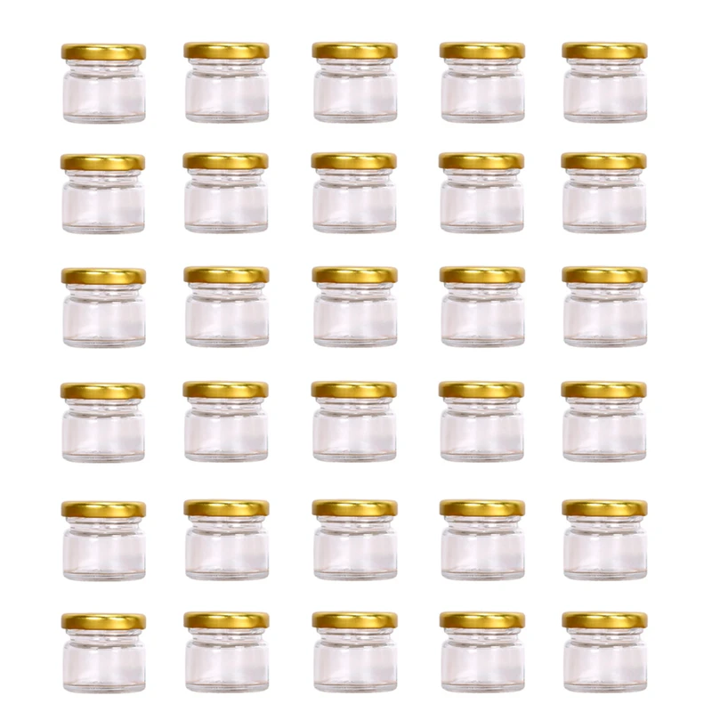

Mini Glass Honey Jars with Covers, Empty Glass Bottle, Wedding, Birthday Party, Return Gifts, 30 Units, 25ml