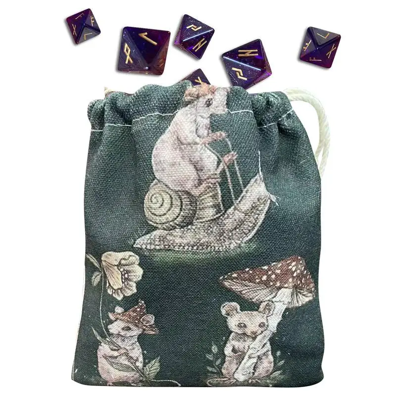 

Storage Bag For Tarot 5.12x7.09 Inches Jewelry Pouch Drawstring Tarot Bag Pouch Dice Rune Or Card Gift Bag With Mushroom Rabbit