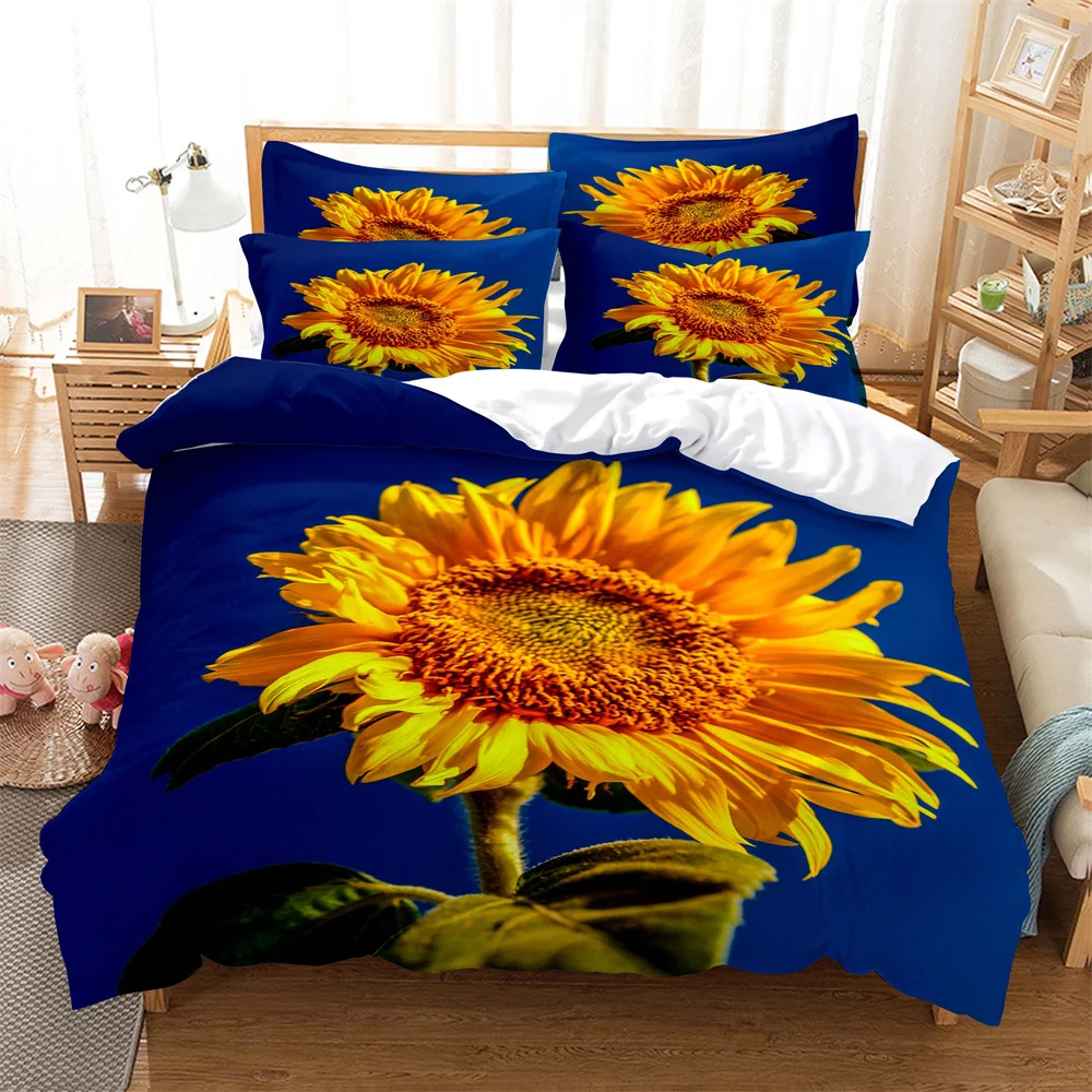

Sunflower Bedding Sets 3D Digital Printing Quilt Cover Mario Pattern Bedspread Single Twin Full Queen King Size Bedding