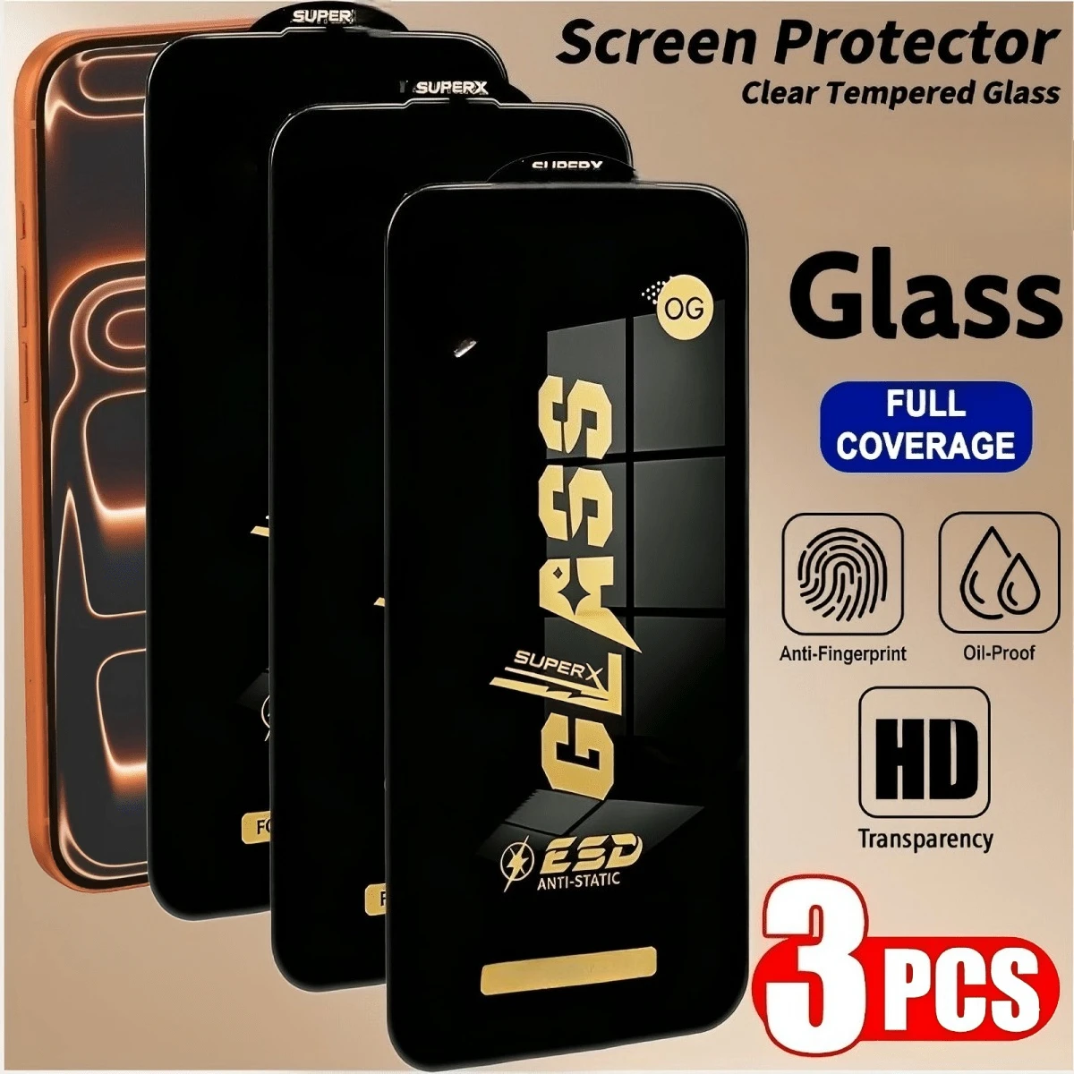 Фото Защитная пленка для экрана OG ESD HD для Xiaomi Redmi Note 13 Pro 14 12 11 10 14S 12S 13R 14R Redmi 14C 15C 13C 12C, закаленное стекло, 1-3 шт. №1