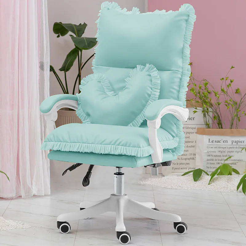 Модный новый продукт розовое кружевное компьютерное кресло игровое для девочек