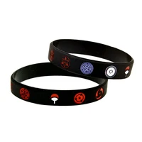 anime naruto sharingan sport wristband toys male female rubber cartoons figures charm cosplay wristbands toys for children gift