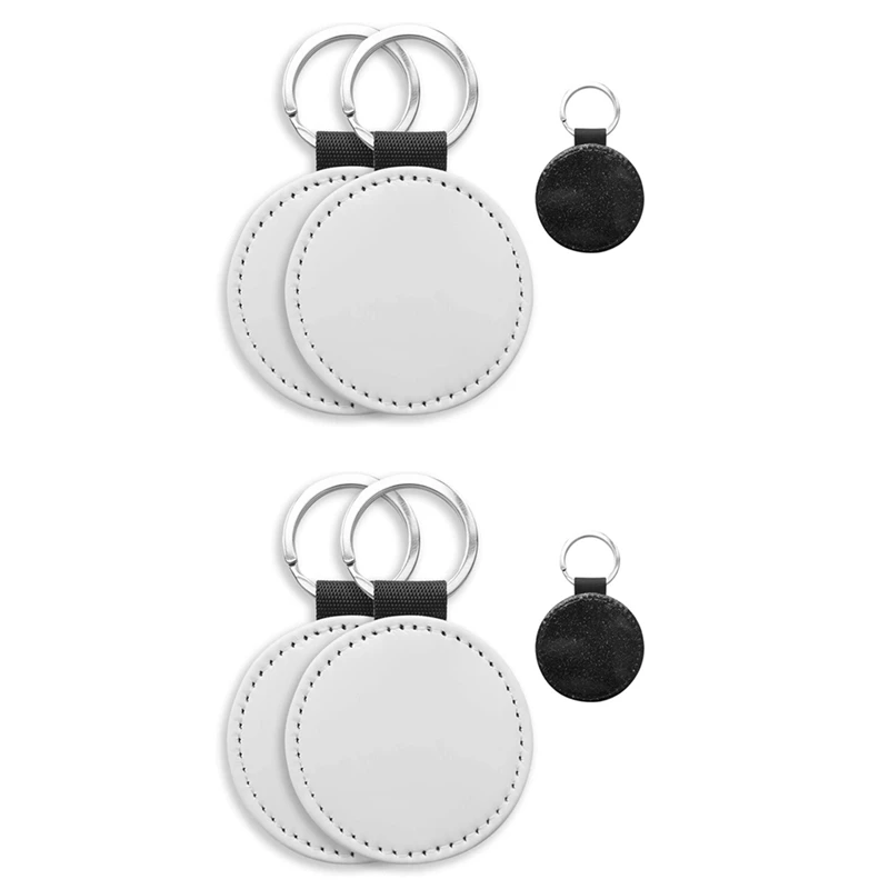 

20 упаковок, сублимационные заготовки для ключей, блестящий брелок из искусственной кожи, сделай сам, брелок с теплопередачей (черный круглы...