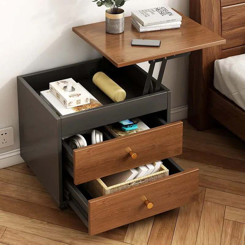 

Bedside table multifunctional lifting bedside table small computer desk light luxury bedroom storage bedside table