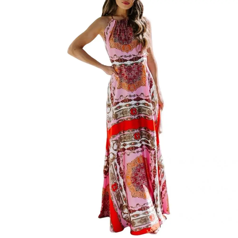 

Fabulous Beach Dress Sleeveless Pleated Lady Dress Leisure Women Dress