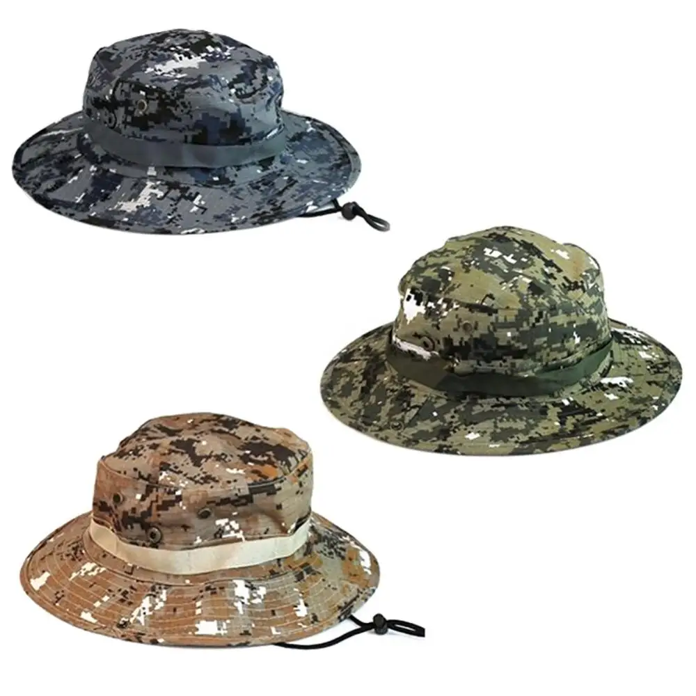 

Cotton Hunting Hat Hat Men Cap Women Sports Boonie Washed Twill Chin Cord Military Camouflage Travel Sun Bucket Style Fisherman