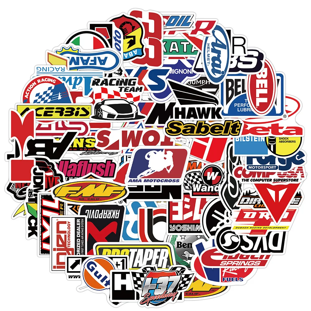 

100pcs Racing Logo Graffiti Sticker For Motorcycle Bike Skateboard Luggage Laptop Guitar Waterproof Classic Toys Sticker Decal