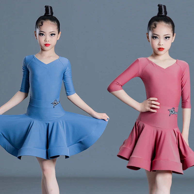 

Костюмы для латиноамериканских танцев для девочек, профессиональная тренировочная одежда на бретельках, Детский костюм с юбкой с бахромой ...