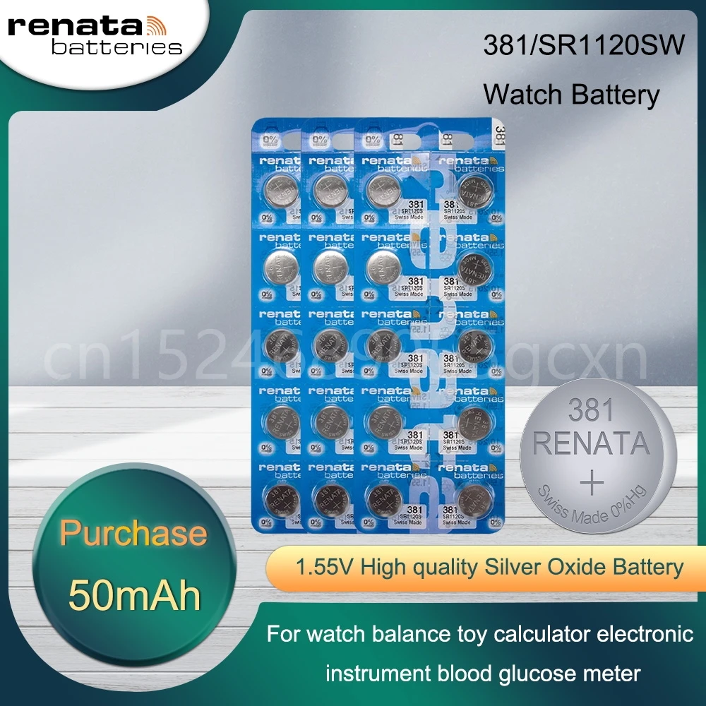 RENATA 381 SR1120W AG8 191 391 391A CX191 D381 GP381 GP391 391B 533 553 LR1120 LR1120W SR1120W швейцарская кнопочная монетница