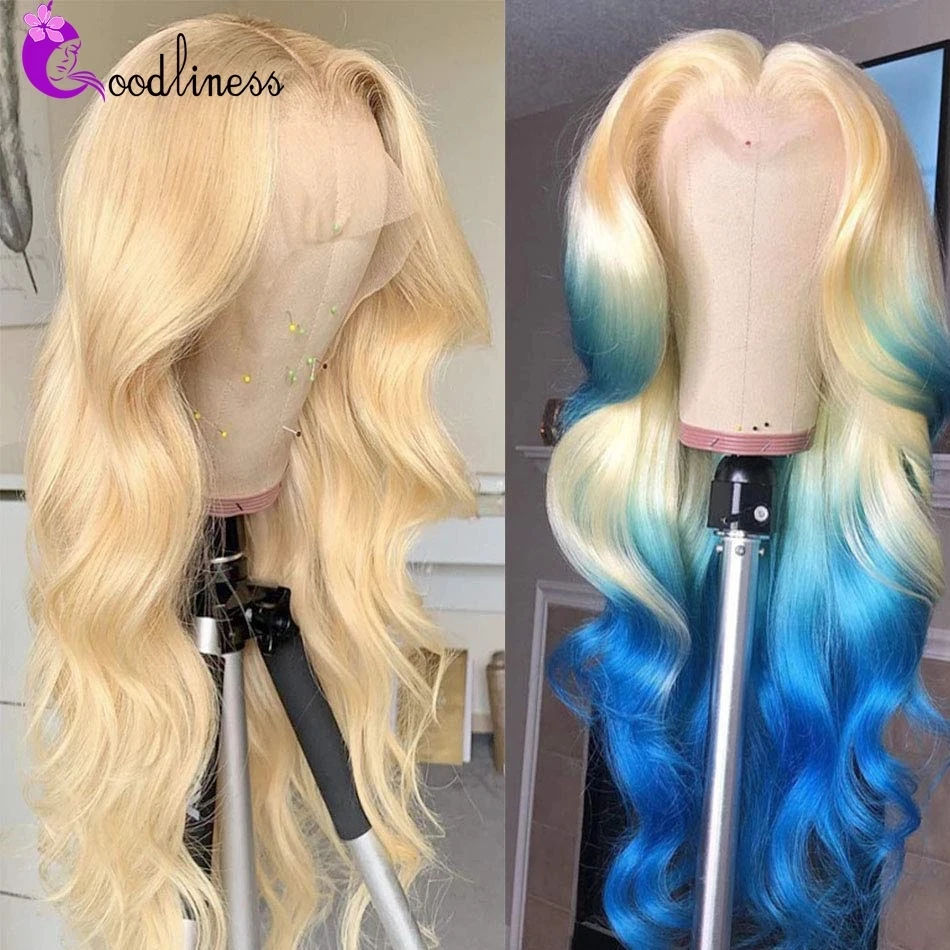 

Goodliness 30 32 Inch 13x4 613 Lace Frontal Wig Honey Blonde Color Brazilian Remy Body Wave Lace Front Human Hair Wigs for Women