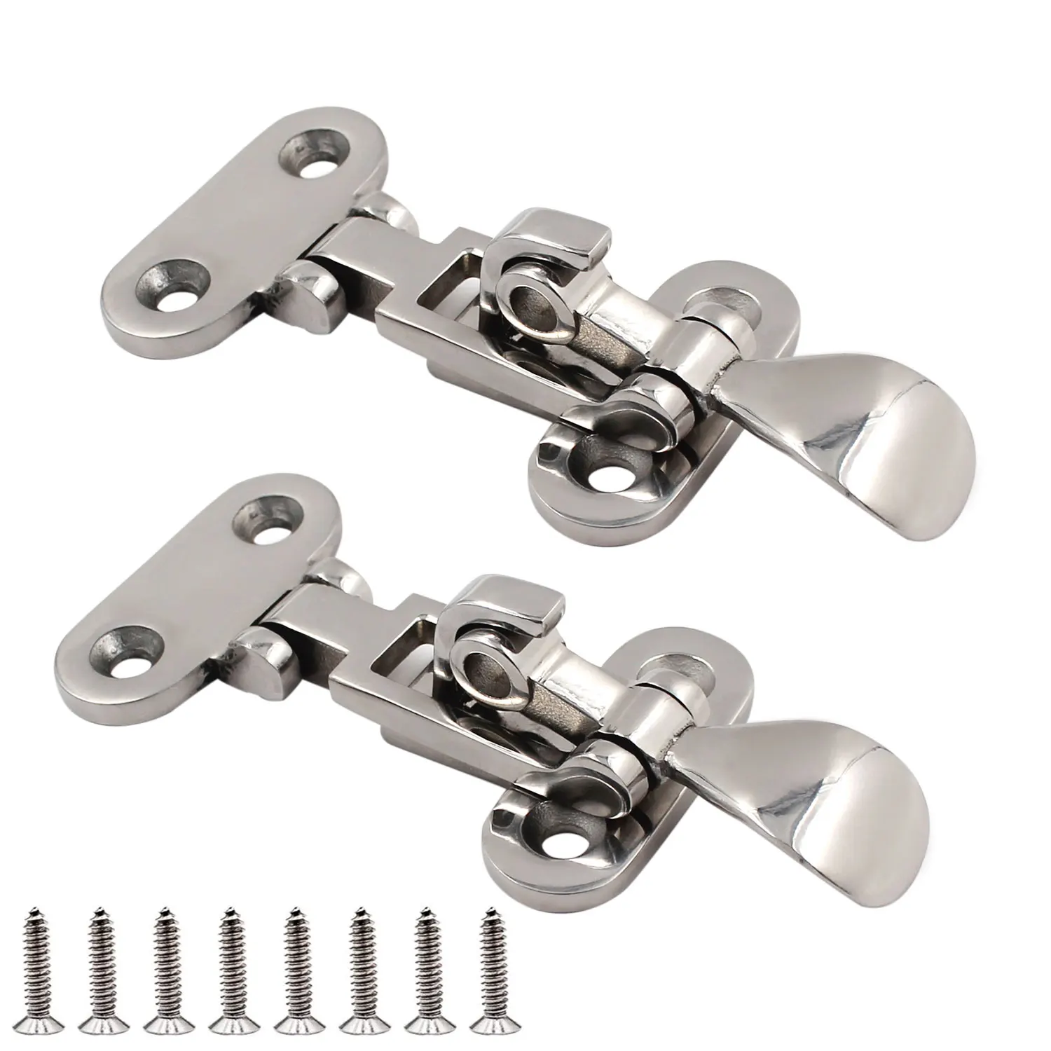 

2 Pack Marine Boat Deck Lock Hasp 316 Stainless Steel Lockable Hold Down Clamp Anti-Rattle Latch Fastener Boat Yacht Accessory