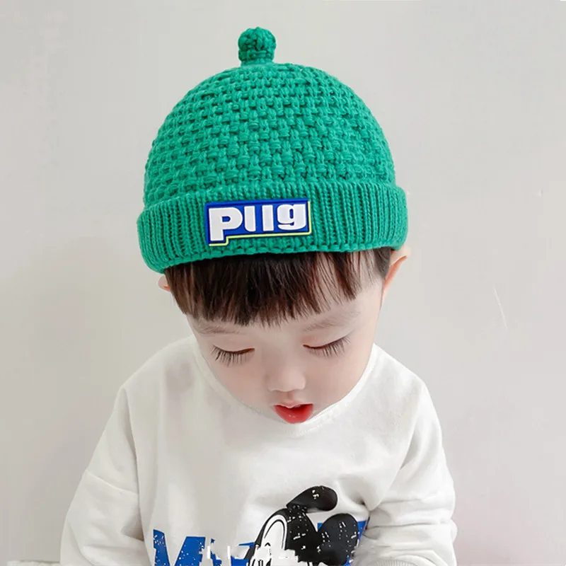 

Детские шапки-бини, шапки, мягкая теплая вязаная шапка для маленьких мальчиков и девочек, Осенняя шерстяная шапка для защиты ушей для детей