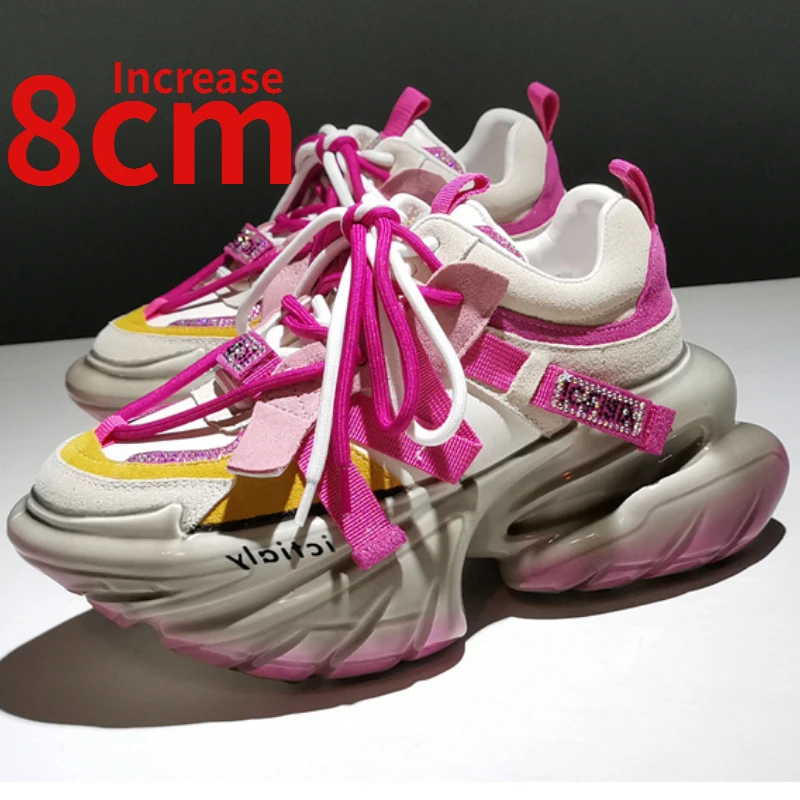 

Кроссовки женские из натуральной кожи, 8 см