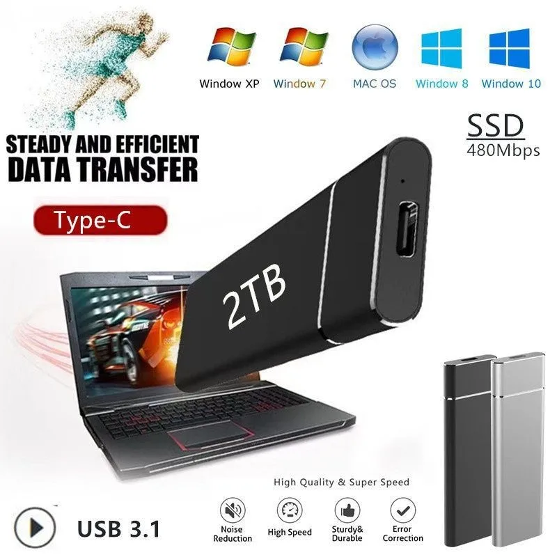 

High-speed External Portable SSD 4TB 8TB 2TB 6TB Mobile Solid State Hard Drive USB 3.1 External SSD Typc-C Hard Drive Ssd