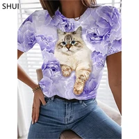 women summer short sleeve digital 3d cat printed o neck tops t shirt femme t shirts %d1%82%d0%be%d0%bf kawaii clothes korean fashion %d1%84%d1%83%d1%82%d0%b1%d0%be%d0%bb%d0%ba%d0%b8