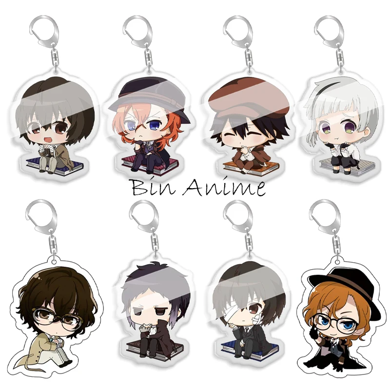

Bungou Stray Dog Anime Keychains For Women Men Cartoon Figure Key Chain Ring Jewelry Student School Bag Pendant Hot Key Chain