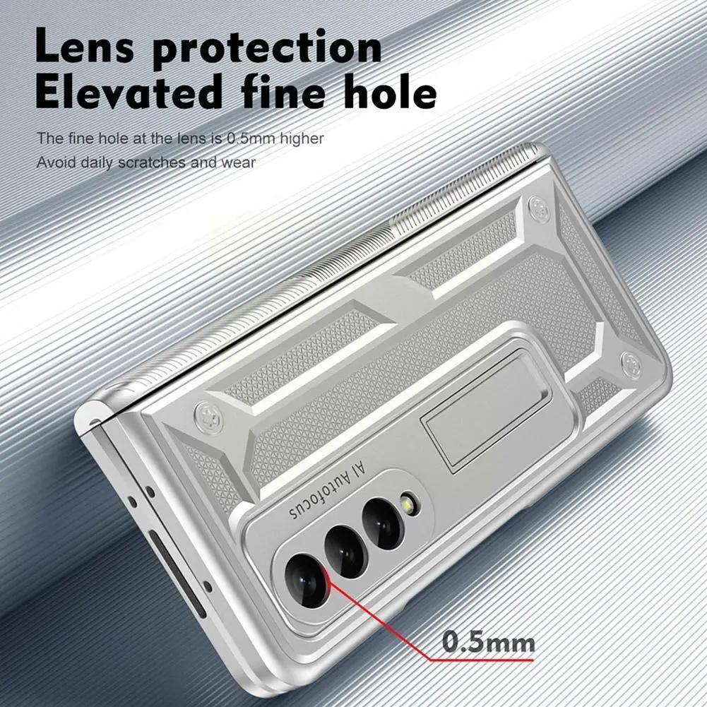Shockproof Protective Phone For Z Fold 4 5g Hinge Full Cover Foldable Phone With Holder Kickstand P5q4