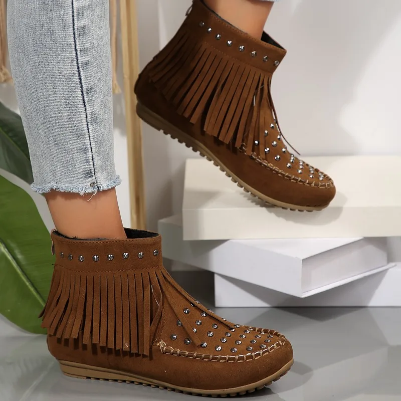 Женские модные однотонные ботильоны-роскошная плюшевая подкладка с пряжкой и