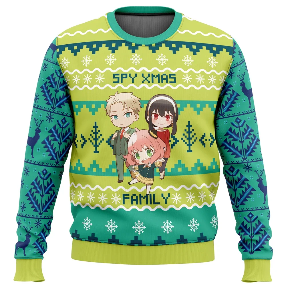 Anya Forger Waku Spy X Family Ugly Christmas Sweater Подарок Санта-Клаус Пуловер Мужская толстовка и топ