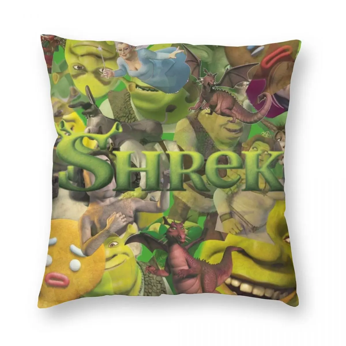 

Funny Shrek Collage Pillowcase Printing Polyester Cushion Cover Gift Throw Pillow Case Cover Home Drop Shipping 45X45cm