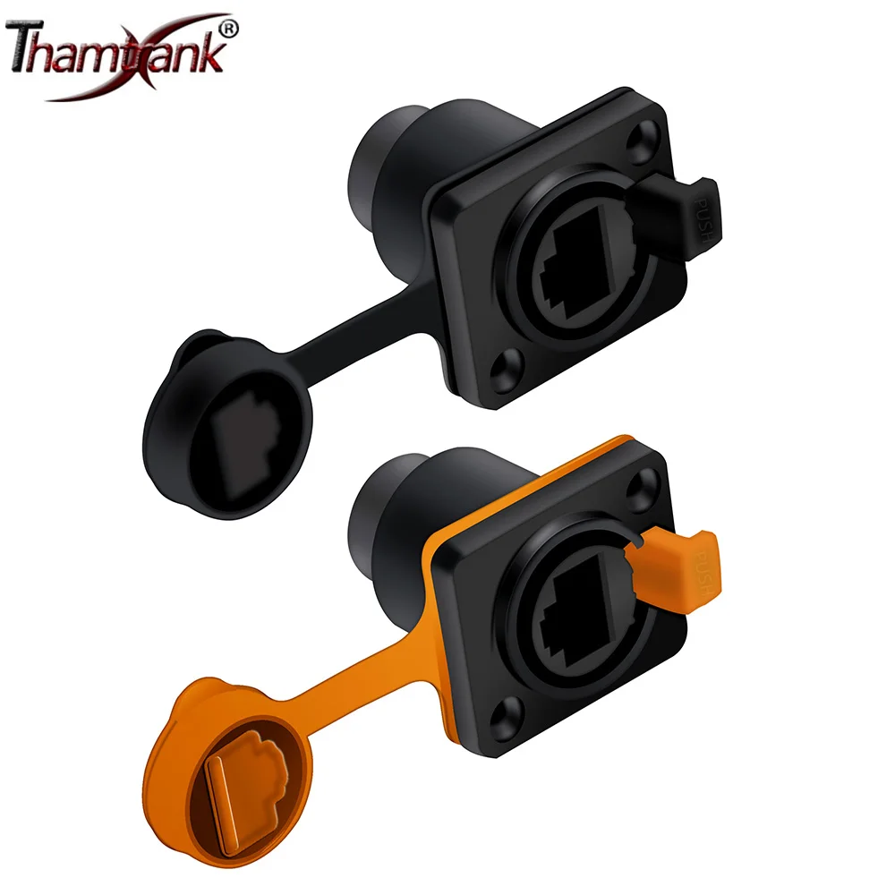 

4pcs 90/180 Degree RJ45 Adapter Network Interface Connector Female Socket Type Black Panel Mount Ethernet with Waterproof Cover