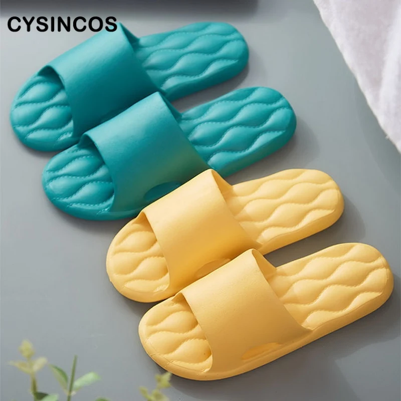 

Soft Home Slippers Female Couple Summer Indoor Bathroom Slippers Women Sandals Hotel Solid Color Men Women Flip Flops Flat Shoes