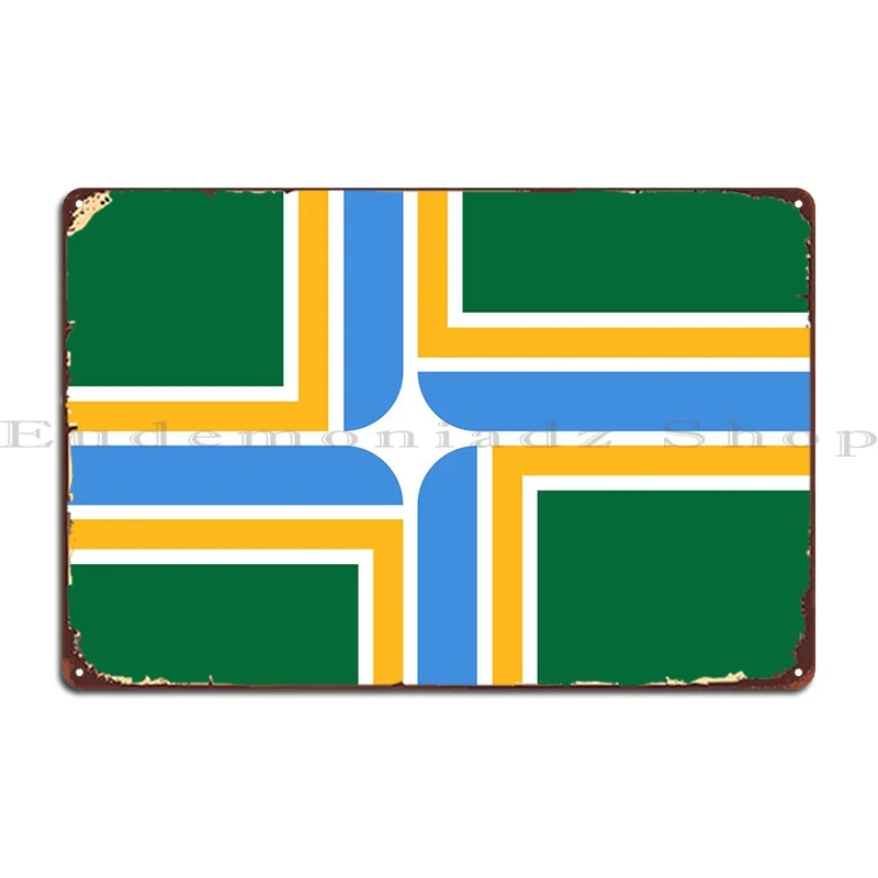 Портландский флаг Орегон США металлические таблички для кинотеатра на заказ настенный оловянный плакат Портландский флаг Орегон США металлические таблички для кинотеатра на заказ настенный оловянный плакат