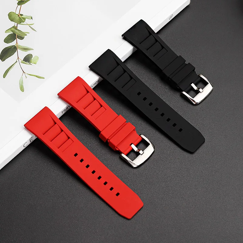 Rubber wristband for GeYa Great Wall wine barrel type aerospace joint G08253 G78135G quick release rubber watch strap 26mm