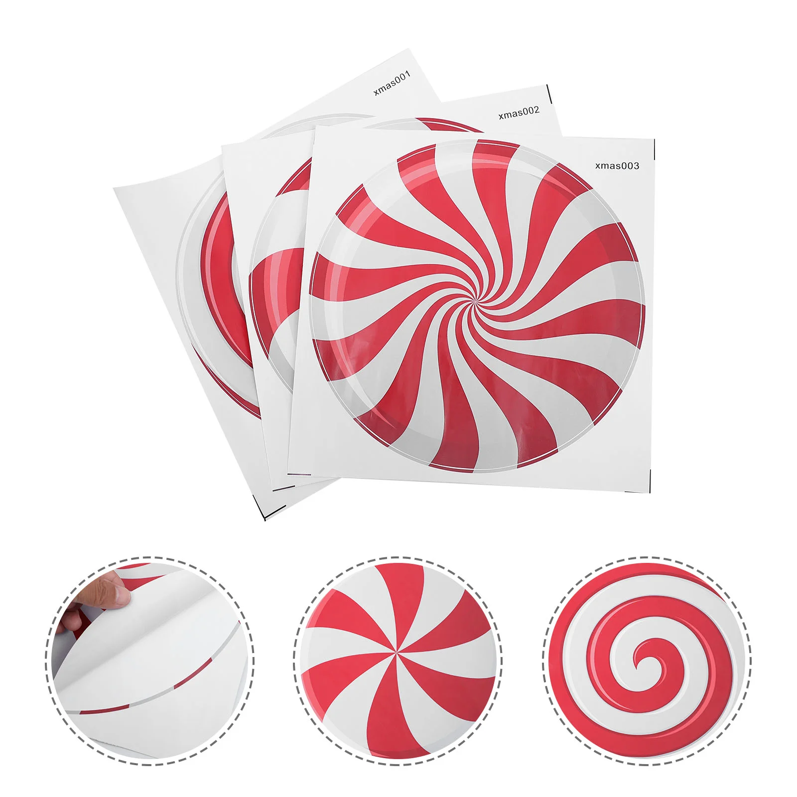 

Floor Decals Candy Christmas Stickers Wall Peppermint Sticker Window Cane Red Party Clings Pvc Cartoon Living Room Vinyl Decal