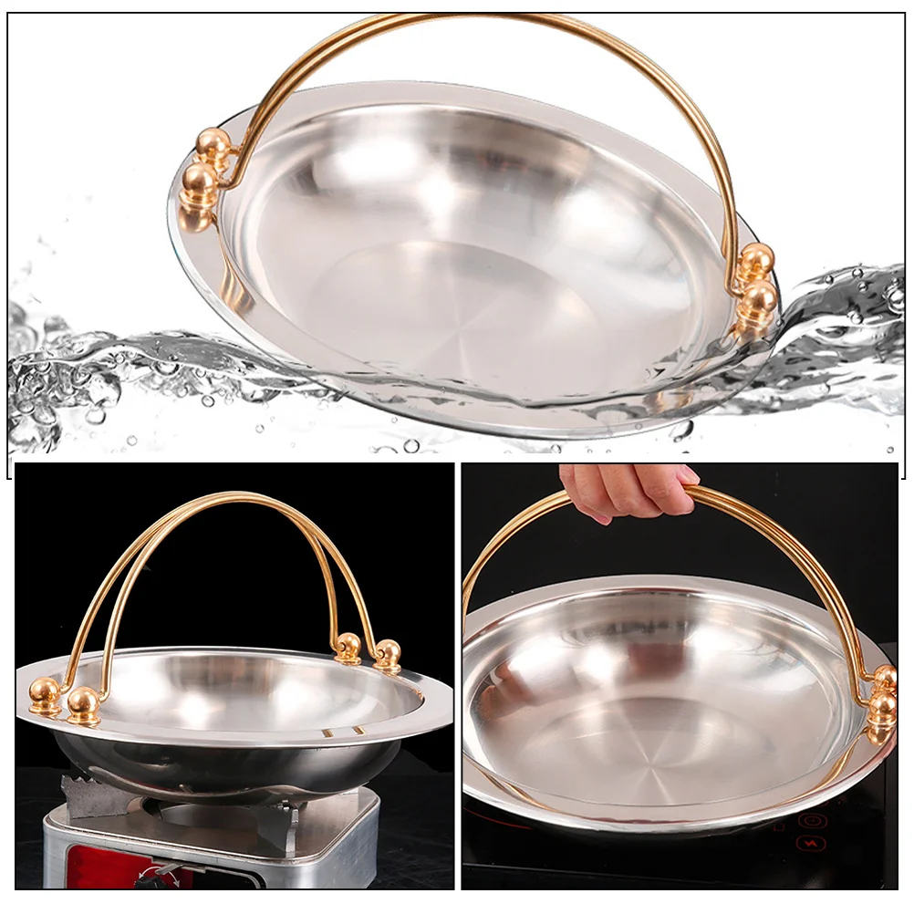 

Multifunctional Pot Japanese Sukiyaki Metal Kitchen Stock Stainless Steel Style