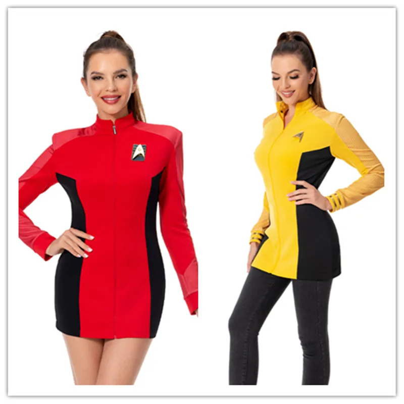 Strange Cosplay Coat World S1 Una Chin-Riley Cosplay Costumes Adult Women Red Yellow Coat Outfits Halloween Carnival Suit