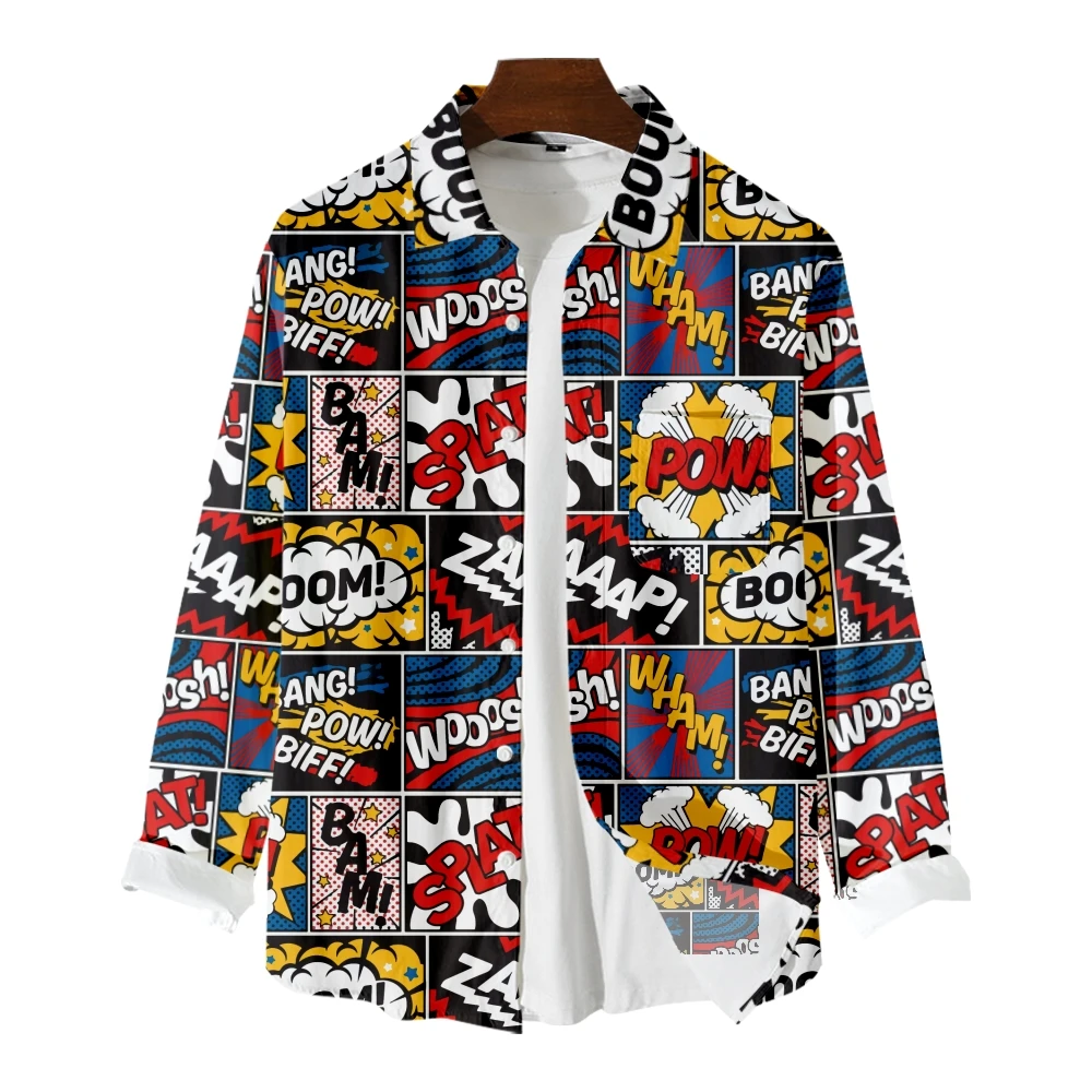 

Long-sleeved shirt men's Japanese-style trend printing casual personality trend fried street ruffian handsome jacket