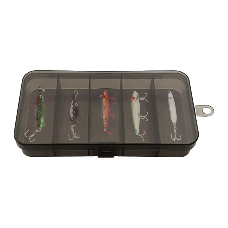 

Fishing Tackle Accessory Box Fishing Tackle Storage Box With 5 Grid Transparent Design Fishing Lure Organizer Case For Beads