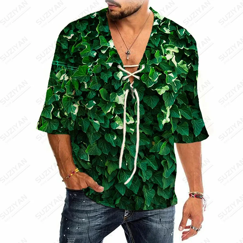 

Male Fashionable Printed All Men'S Large Size Men Clothes Hot-Selling Summer Wild Short-Sleeved Business Knotted Shirts