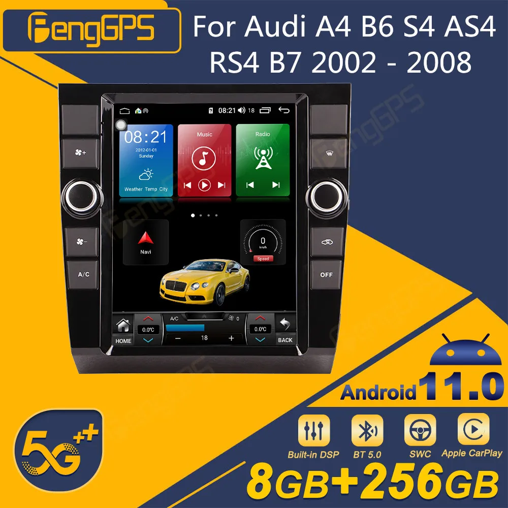 Für Audi A4 B6 S4 AS4 RS4 B7 2002 - 2008 Android Auto Radio Tesla Bildschirm 2Din Stereo Empfänger Autoradio multimedia Player GPS