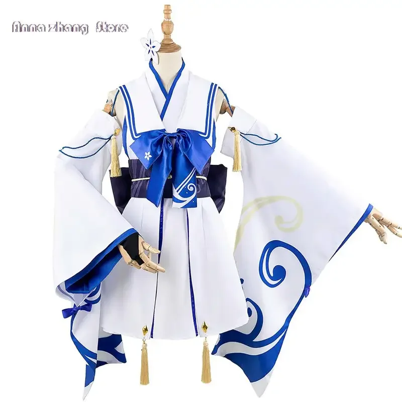 Синий архивный костюм Waraku Chise кимоно для косплея аниме и игровая выставка Coser