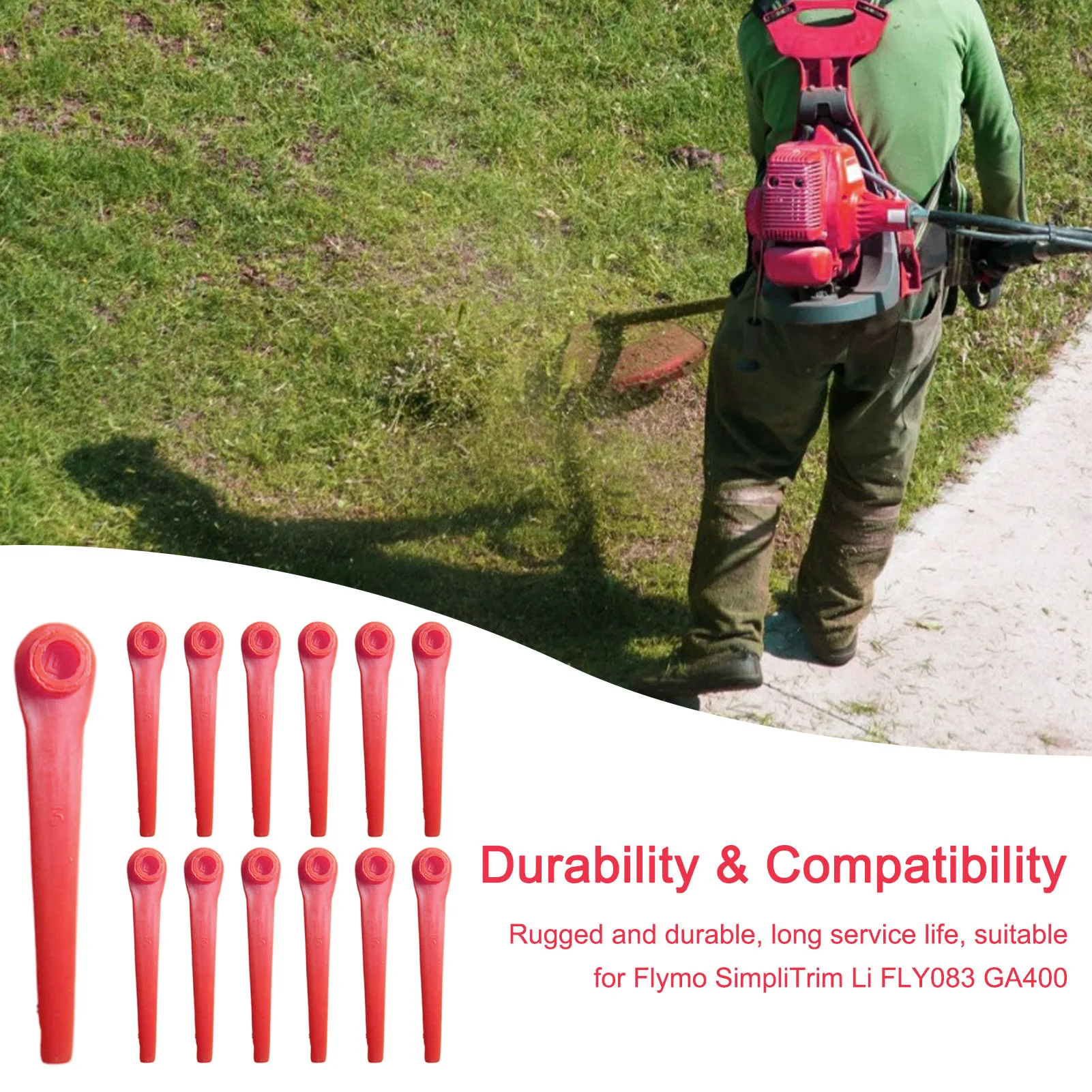 

30pcs PP Grass Trimmer Cutter Blade Replacement Lawn Mower Fittings Accessories For Garden Tool For Brushcutter FLY083 GA400