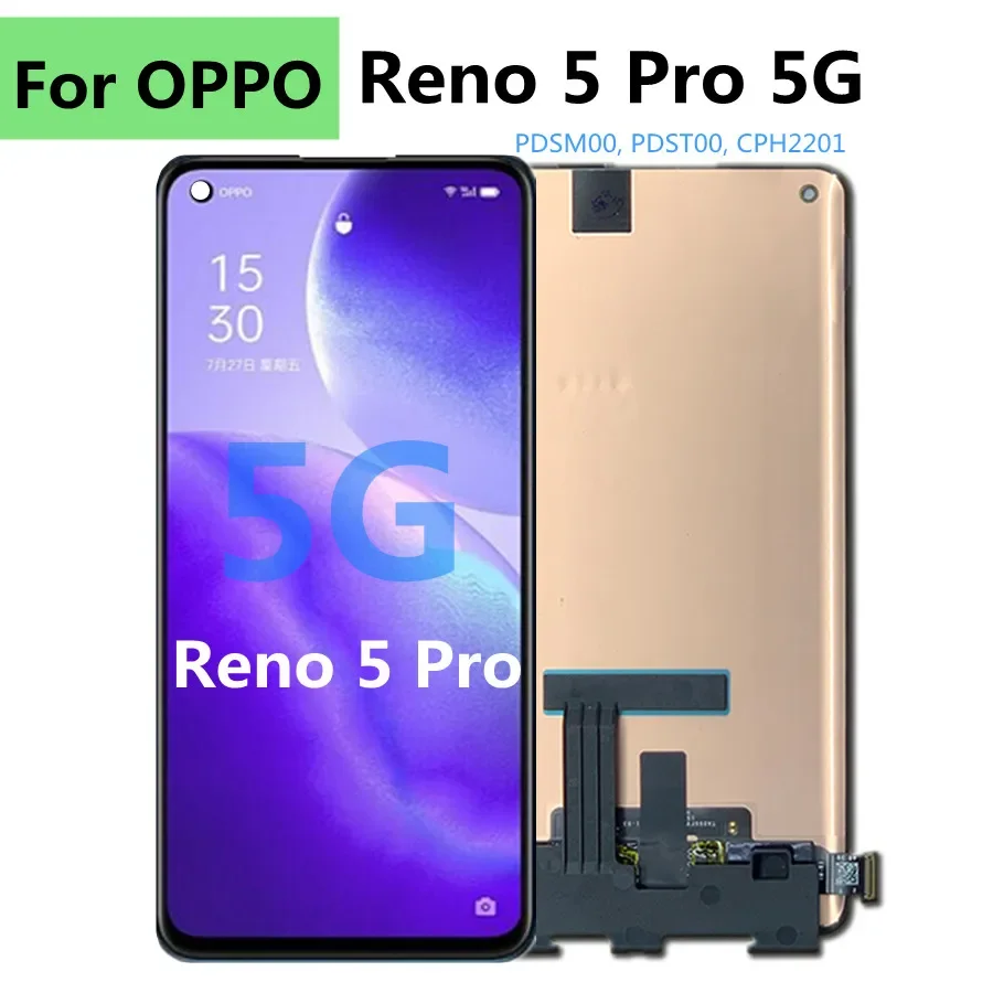 6 55 &quotAMOLED для Oppo Reno5 Pro ЖК-экран + дигитайзер сенсорной панели Reno 5 5G PDSM00 PDST00 CPH2201