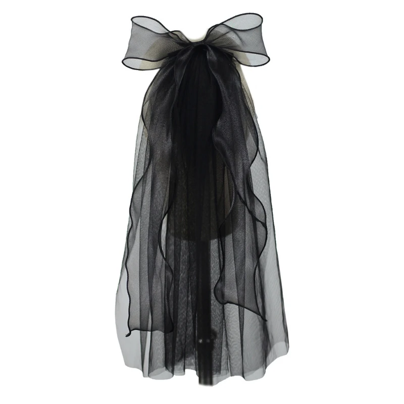 Свадебная фата с зажимом однослойная прозрачная Тюлевая обрезанными краями и