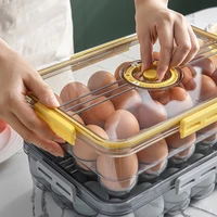 kitchen egg storage containers plastic clear egg fresh keeping box anti drop thicken eggs case support kitchen fridge organizer