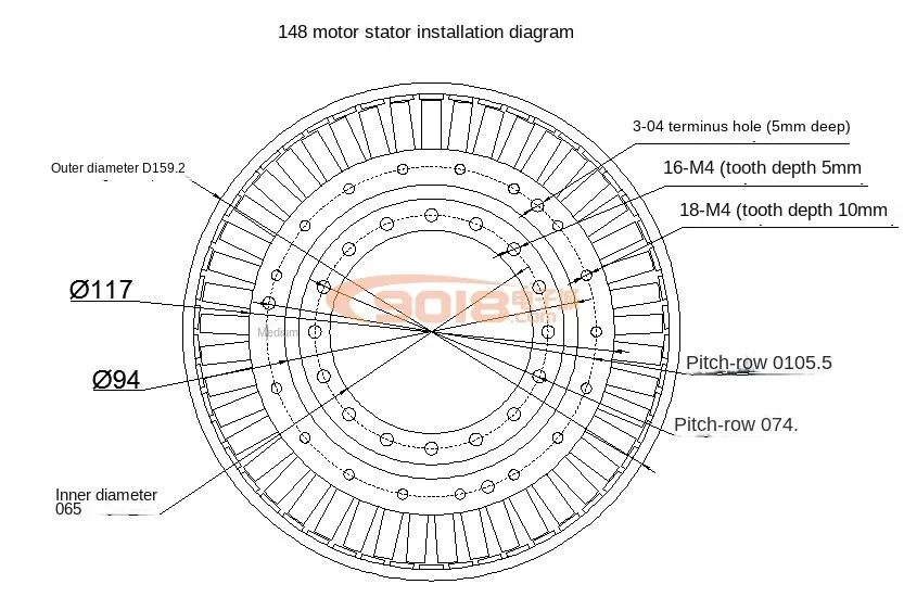 Haoji 14810 большой полый вал 700 Вт сверхнизкоскоростной дисковый бесщеточный