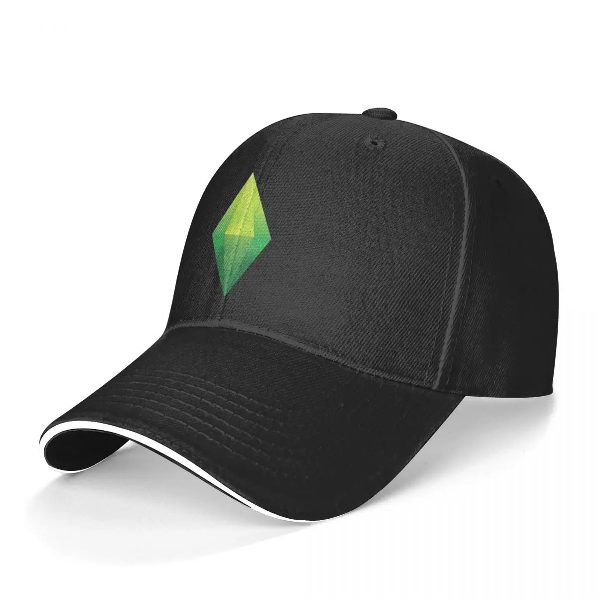 The Sims Baseball Cap The Sims Plumbob T Shirt Tennis Trucker Hat Breathable Unisex-Teens Fitted Custom Snapback Cap